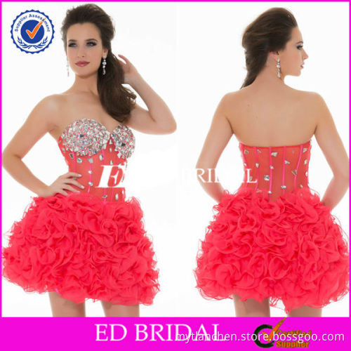 NS821 Sexy Sheer Corset Crystal Beaded Ball Gown Short Puffy Party Dresses